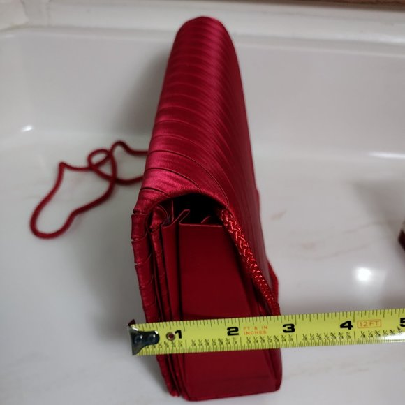 Red Satin Evening Clutch NWOT - Picture 11 of 14
